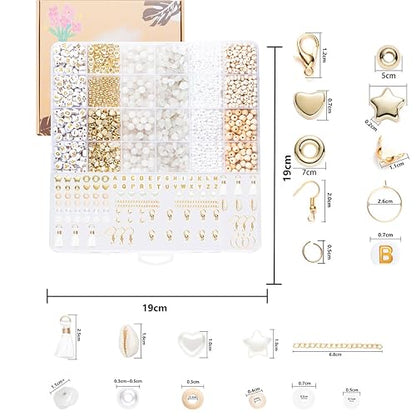 Xylise Jewelry Making Supplies Kit Natural Stone Beads for Irregular Natural Stone with for DIY Craft Bracelet Necklace Earrings for Adults (White Jade) - color: White Jade