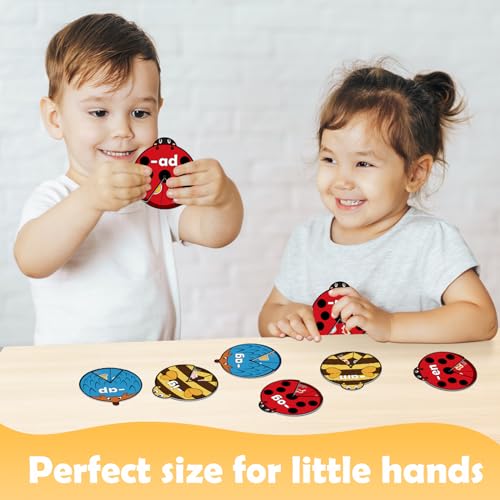 Kasfalci CVC Word Cards,CVC Word Games,Phonics Games,Speech Therapy Toys for Toddlers Kids,Learn to Read,Spelling Reading Learning Game,Kindergarten Preschool Learning Activities Educational Toy - style: CVC