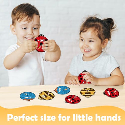Kasfalci CVC Word Cards,CVC Word Games,Phonics Games,Speech Therapy Toys for Toddlers Kids,Learn to Read,Spelling Reading Learning Game,Kindergarten Preschool Learning Activities Educational Toy - style: CVC