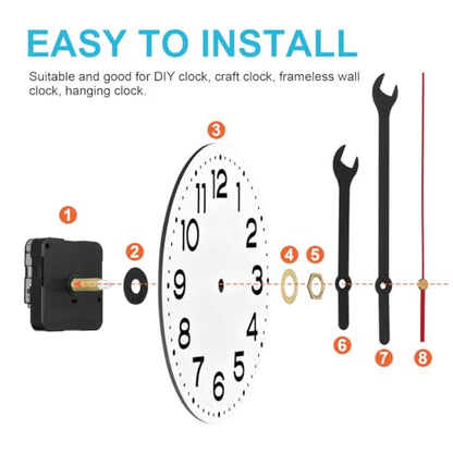Wall Clock Mechanism Replacement, Wrench Hands and Motor Kit, Long Shaft Quartz Movements for Thick Dials, Battery Operated DIY Parts for Clock Making, Thread Length 19 mm (3/4 in) - color: Black 2