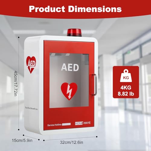 AED Cabinet Wall Mount Magnetic Door with AED Sign Included