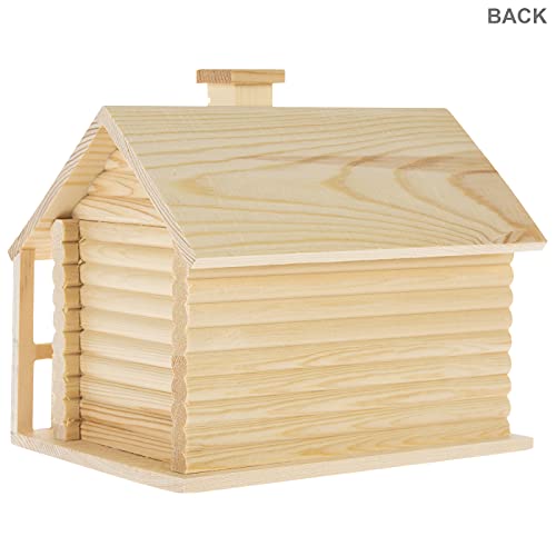 Hobby Lobby Woodpile Fun! Log Cabin Unfinished Wood Birdhouse