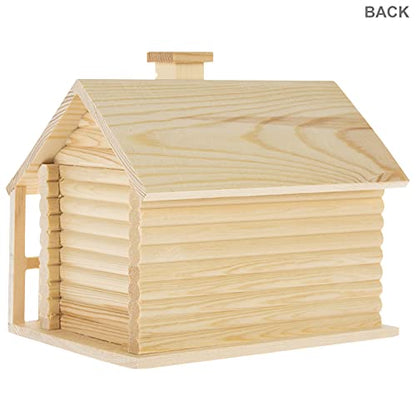 Hobby Lobby Woodpile Fun! Log Cabin Unfinished Wood Birdhouse