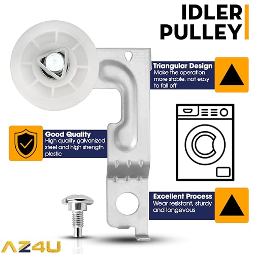 AZ4U Dryer Idler Pulley and Belt Kit for Samsung DV210AEW DV45H7000EW - size: Idler Pulley + Belt