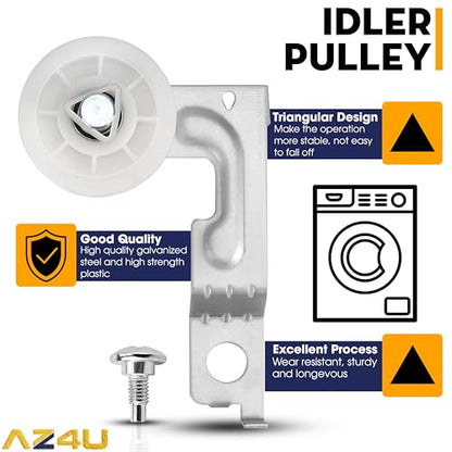 AZ4U Dryer Idler Pulley and Belt Kit for Samsung DV210AEW DV45H7000EW - size: Idler Pulley + Belt