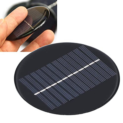 EFFICIENT 0.8W 6V Small Round Solar Panel for DIY Projects, Solar Cell Charging Board for Low-Power Devices, Battery Maintainer, and Scientific Experiments