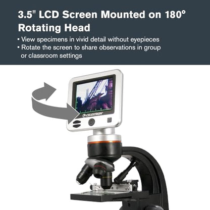 Celestron LCD Digital Microscope II – 3.5" Rotating LCD Touchscreen - style: LCD Digital Micro II