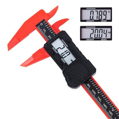 6" Electronic Digital Caliper with LCD Screen - color: Red