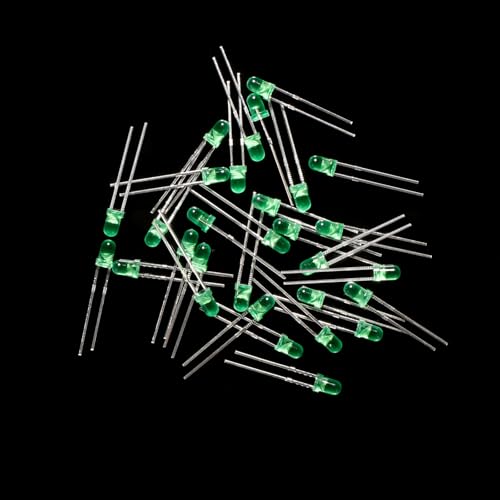 100PCS 3mm Green Diffused LED Diodes, Through-Hole Indicator Lights - color: GREEN, size: 3MM
