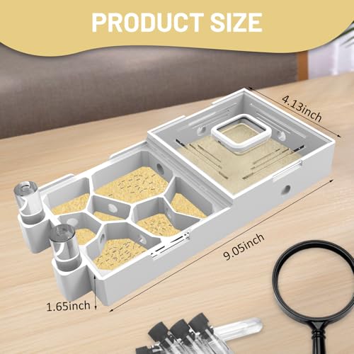 Nest Farm for Live Ants and Queen - Ant Farms with Yellow Sand Observation Transparent Ant Farm for Adults 3D Printed Nest Ant Workshop Castle Ant Garden Queen (Kit-A) - style: Model-A