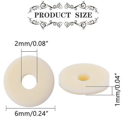 6mm Polymer Clay Beads for Bracelets Making 1000PCS - color: Cosmic latte
