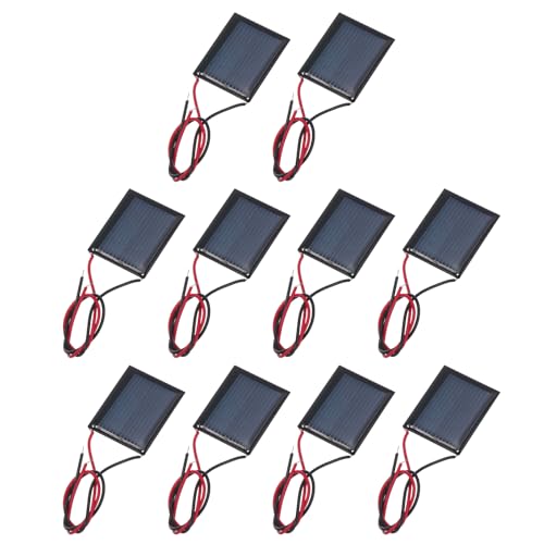 MECCANIXITY 10Pcs 1V 0.08W 80mA Mini Solar Panels with Cable | Small Polycrystalline Solar Cell Panel for DIY Electric Toy Materials Kits Charger - style: 1V 0.08W 80mA