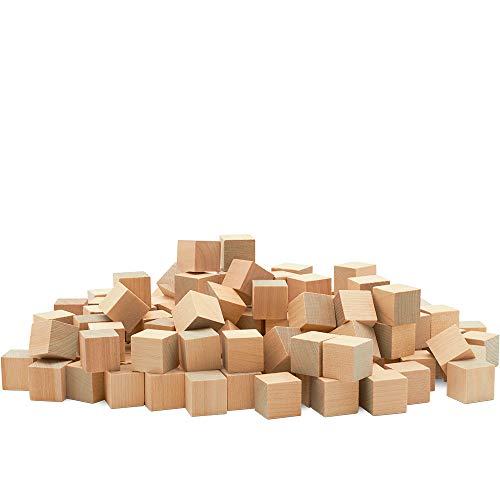 DIY Wooden Cubes 3/4-inch, Pack of 100 Small Blank Wooden Blocks, Unfinished Wood Blocks for Crafts, STEM, Dice, and Building Blocks for Stacking, by Woodpeckers - size: 3/4 inch
