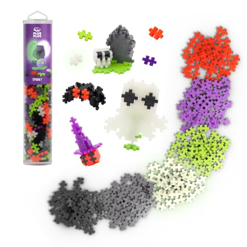 PLUS PLUS 240 Piece Spooky Mix - Mini Waffle Blocks, Halloween Must Haves - style: Spooky Mix Play Tube