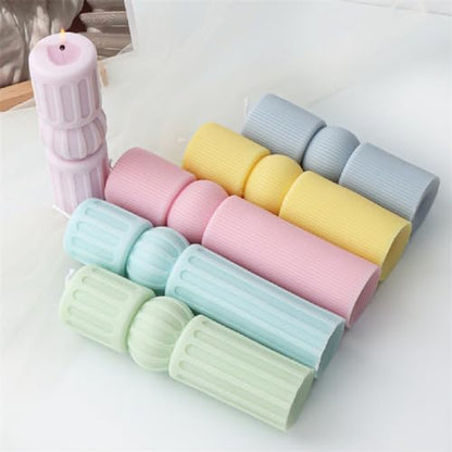Geometric Striped Pillar Silicone Soap Resin Candle Mold DIY Column Craft M - size: Stripe M
