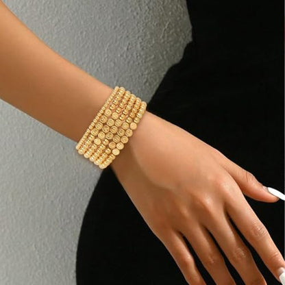 Hpebl Gold Bracelet Beads Making Kit Letter Beads for Bracelets for Adult - color: 02-Gold