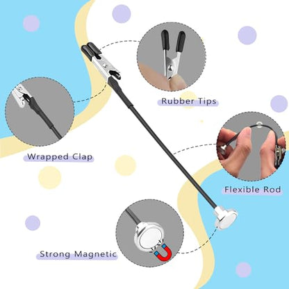 Metal Painting Stand Base Holder, 20 PCS Magnetic Bendable Alligator Clip - color: Black, size: L