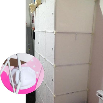 24-Pack White Plastic Wire Cube Grid Connectors for Closet Shelf - color: 24pcs White