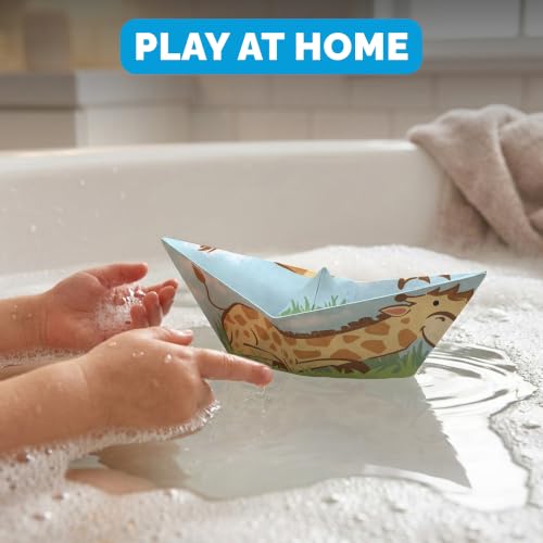 WOYS Floating Origami Boats | Savannah Set | Waterproof Premium Reusable Paper | Screen-Free DIY Arts & Crafts Activity & Gift | 5 Sheets | Bath, Pool & Indoor Play - color: SAVANNAH