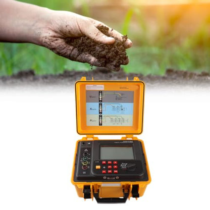 ETCR3100C Digital Soil Resistivity Tester 4‑Digit LCD Earth Ground Meter IP65 Supports 2, 3 and 4‑Wire US AC 100‑240V 0.00-30.00kΩ/0.00Ωm‑900kΩm