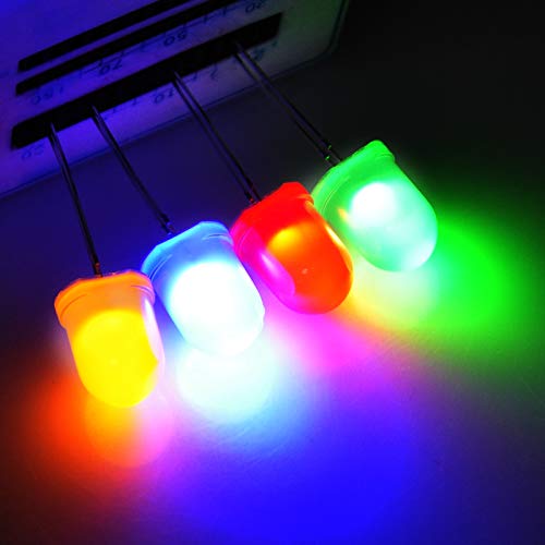 Gikfun 10mm LED Emitting Diodes Light Lamp Diffused F10 Round for Arduino, ESP32, Raspberry Pi, DIY Electronics Red/Yellow/Blue/Green (Pack of 20pcs) AE1258 - size: 20 Count (Pack of 1)