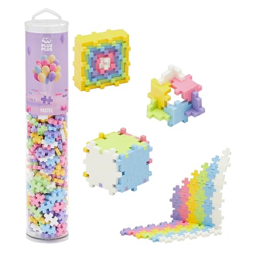 PLUS PLUS 240 Piece Pastel Mix - Mini Waffle Blocks, Classroom Must Haves - style: Pastel Mix Play Tube
