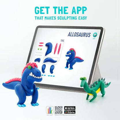 HEY CLAY Mega Dinos Modeling Air Dry Clay for Kids 4-8 Art & Craft Kit Gift - color: Mega Dinos