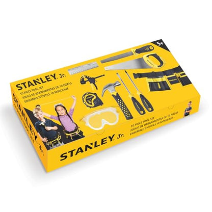 Stanley Jr. 10-Piece Kids Tool Set Belt Pouch Real Construction Tools
