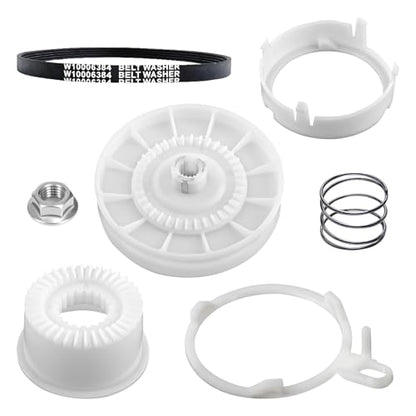 W10721967 Washer Pulley Clutch Kit with W10006384 Drive Belt, Splutch Cam Kit Replacement for Whirlpool Maytag Kenmore Amana Top Load Washers, Replaces AP5951296 W10006356 W10315818 PS10057144