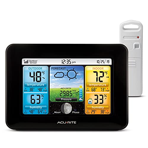 AcuRite (02077M) Wireless Home Weather Station with Color Display - color: Black - Full Color Display, size: Black - Full Color Display