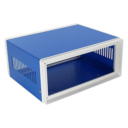 Fielect 7.87" x 6.50" x 3.54" Dustproof Electronic Junction Box Metal Enclosure Project Box for Electronic Projects Blue - size: 7.87" x 6.50" x 3.54"