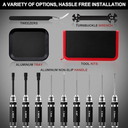 RC Tool Kit 12PCS Hex Screwdriver Nut Driver Set - color: Black