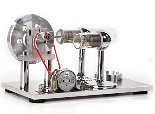 Sunnytech Hot Air Stirling Engine Motor Model Educational Toy Electricity Generator Colorful LED (SC001) - style: SC001