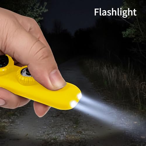 Multifunctional Survival Emergency Whistle for Kids with Compass Hiking Survival, Thermometer & Neck Lanyard | Emergency Safety Gear for Hiking, Camping, Kayaking, Boating, Climbing - color: egg yellow