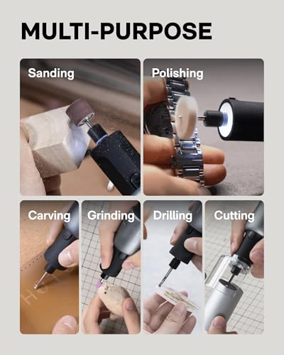 HOTO Cordless Rotary Tool Kit, 5-Speed for 3D Printer Sanding & DIY