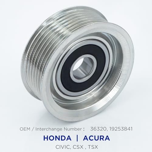 Belt Idler Pulley, 36320 Belt Tensioner Pulley for Select Honda, Acura Models as Civic, CSX, TSX, etc. 49198 Automotive Replacement Idler Pulley Kit by KeeRoarin - size: 36320 - HONDA