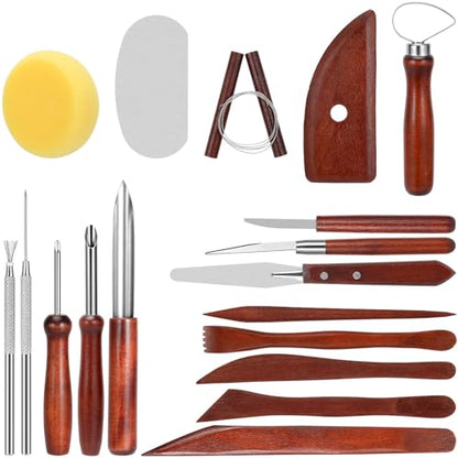 Blisstime 42pcs Pottery Tools, Clay Tools, Sculpting Tools, Pottery Kit, Air Dry Clay Tools, Pottery Clay Kit for Pottery Wheel, DIY Arts and Crafts - color: Red