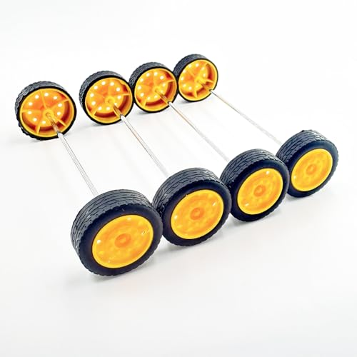 20PCS Toy Car Small Wheels Model Car Rubber Tire Wheels with 10PCS Shaft Round Rod Axles for RC Car Truck Robot DIY Model Toy Building Accessories (2x8x23mm) - style: 2x8x23mm