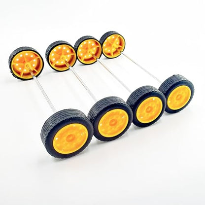 20PCS Toy Car Small Wheels Model Car Rubber Tire Wheels with 10PCS Shaft Round Rod Axles for RC Car Truck Robot DIY Model Toy Building Accessories (2x8x23mm) - style: 2x8x23mm