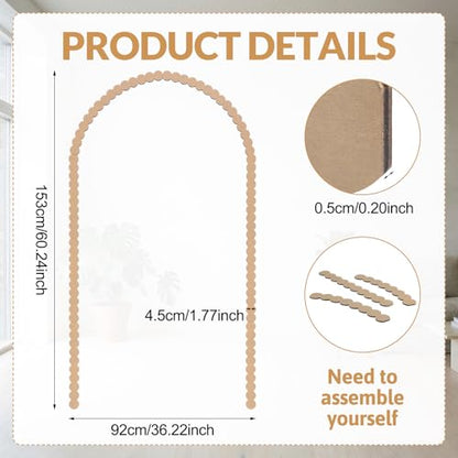 Novabright Unfinished Wood Arch Trim, 60 x 36 Inch, Round - size: 60 x 36 Inch, style: Round