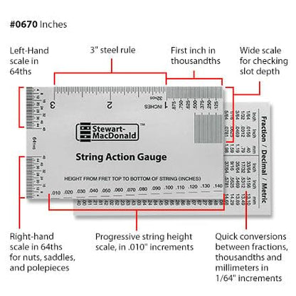 StewMac Action Adjustment Kit for Electric Guitar, Inches