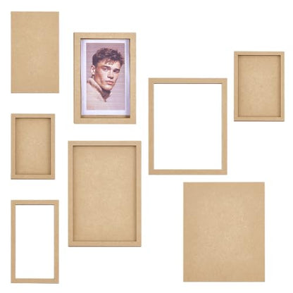 PH PandaHall 10 Sets Rectangle Picture Frame, Art Photo Frame Blank DIY Wood Panel Boards Geometric Cutout Frames for Home Office Store Wall Art Decor, Painting, Mosaic, Cross-stitch, 5 Sizes - size: Rectangular