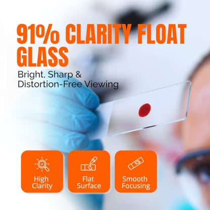 Microscope Slides and Covers, 50 Optical Float Glass Slides+100 Coverslips