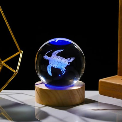 3D Sea Turtle Gifts for Women - Crystals Ball 60mm - Sea Turtle Figurines Decor Glass Animals Figurine - Gifts for Room, Birthday, Lovers, Keepsake, Paperweight - style: Big Turtle