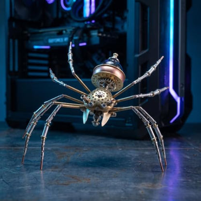 Steampunk 3D Metal Spider Puzzle 140+ Pcs Mechanical DIY Assembly Model Kit 2-3 Hrs Screw Build Unique Desk Decor Birthday for Men Teens(Jumping Spider) - style: Jumping spider