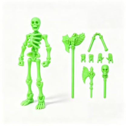 Fully Articulated Human Skeleton Action Figure, Green - color: Fluo Green