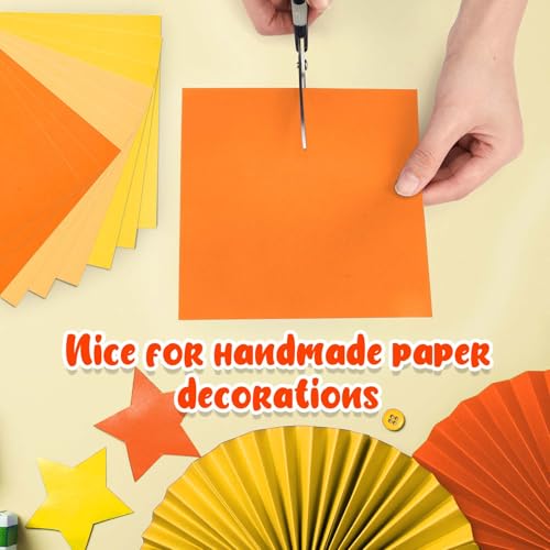 Kigeli 300 Sheet Origami Paper 6 x 6 Inch Square, Autumn Colors - color: Orange,Yellow