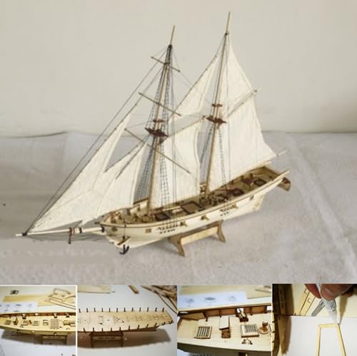 Avtytsda 1/100 Scale DIY Hobby Wooden Ship Science Equipmen Assembly Model Boat Kits Sailing Boat Kit Ship Craft Laser-Cut Model Kits to Build - size: 1/100
