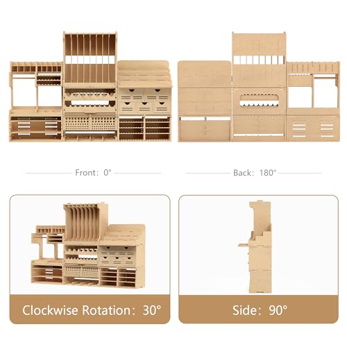 Wooden Model Kit Tool Organizer Storage Rack, Paint Rack Organizer with MDF Material, Brush/Screwdriver Storage, Craft Supplies Storage, Suitable for Tamiya Gundam Model Tools, GK10