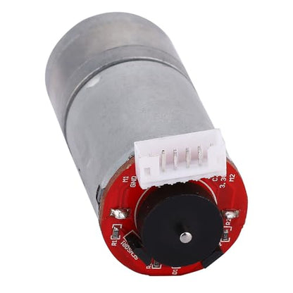 DIY Encoder Gear Motor with Mounting Bracket 65mm Wheel Kit, JGA25-371 Metal Gears DC12V for Smart Car Robot Printer Machinery Equipment (Speed 100) - size: Speed 100